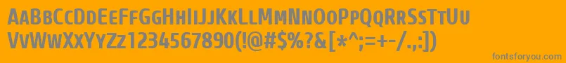CoreSansMSc67CnBold Font – Gray Fonts on Orange Background