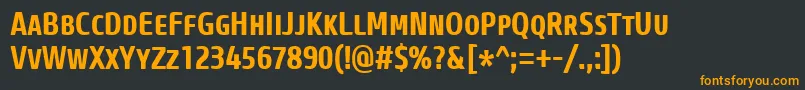 CoreSansMSc67CnBold Font – Orange Fonts on Black Background
