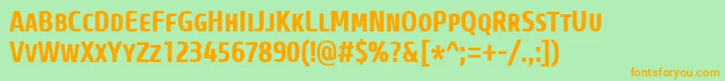 CoreSansMSc67CnBold Font – Orange Fonts on Green Background