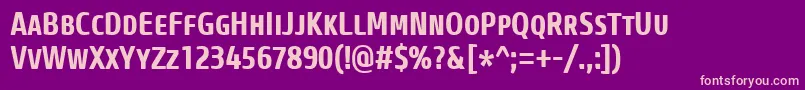 CoreSansMSc67CnBold Font – Pink Fonts on Purple Background
