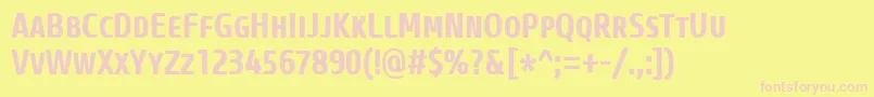 CoreSansMSc67CnBold Font – Pink Fonts on Yellow Background