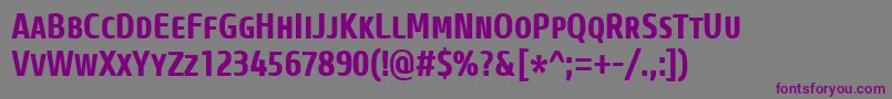 CoreSansMSc67CnBold Font – Purple Fonts on Gray Background