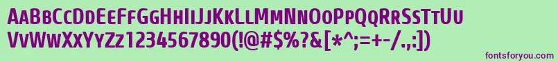 CoreSansMSc67CnBold Font – Purple Fonts on Green Background