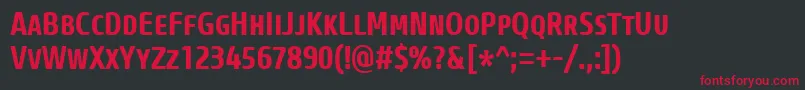 CoreSansMSc67CnBold Font – Red Fonts on Black Background