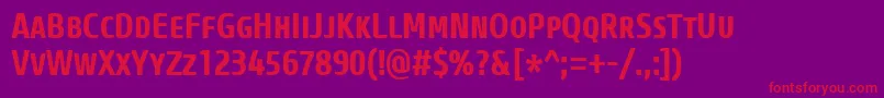 CoreSansMSc67CnBold Font – Red Fonts on Purple Background