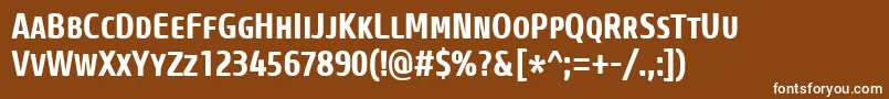 CoreSansMSc67CnBold Font – White Fonts on Brown Background