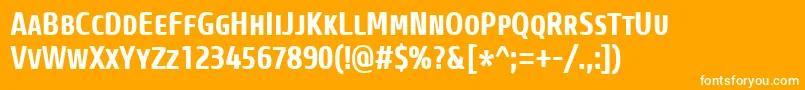 CoreSansMSc67CnBold Font – White Fonts on Orange Background