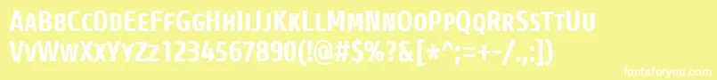 CoreSansMSc67CnBold Font – White Fonts on Yellow Background