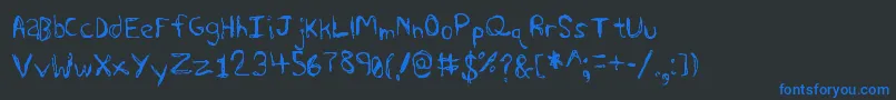 Sharkscribble Font – Blue Fonts on Black Background
