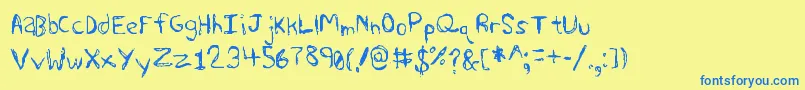 Sharkscribble Font – Blue Fonts on Yellow Background