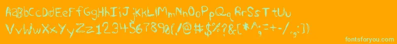 Sharkscribble Font – Green Fonts on Orange Background