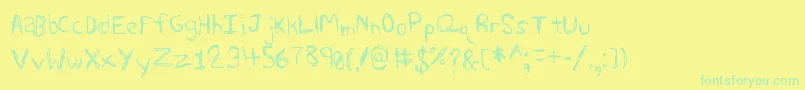 Sharkscribble Font – Green Fonts on Yellow Background