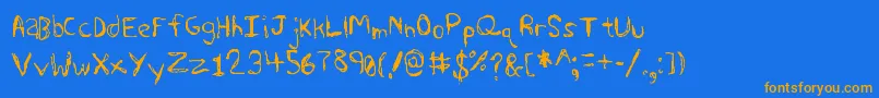 Police Sharkscribble – polices orange sur fond bleu