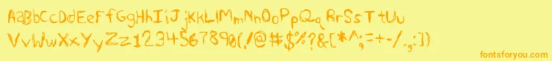 Sharkscribble Font – Orange Fonts on Yellow Background