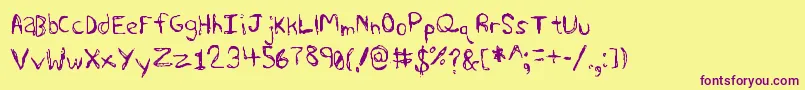 Sharkscribble Font – Purple Fonts on Yellow Background