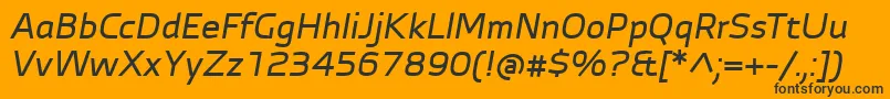 AutobahnProMediumItalic Font – Black Fonts on Orange Background