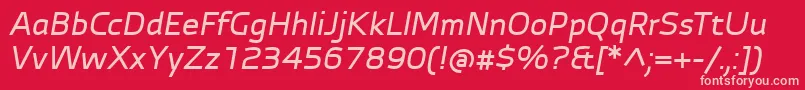 AutobahnProMediumItalic Font – Pink Fonts on Red Background