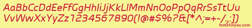 AutobahnProMediumItalic Font – Red Fonts on Yellow Background