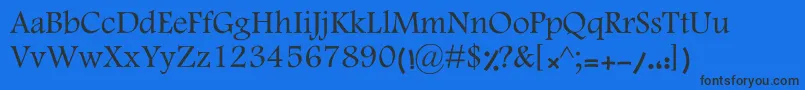 MotkenKHoma-fontti – mustat fontit sinisellä taustalla