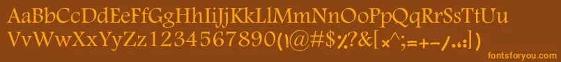 MotkenKHoma Font – Orange Fonts on Brown Background