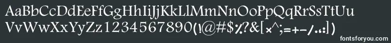 MotkenKHoma-fontti – valkoiset fontit mustalla taustalla