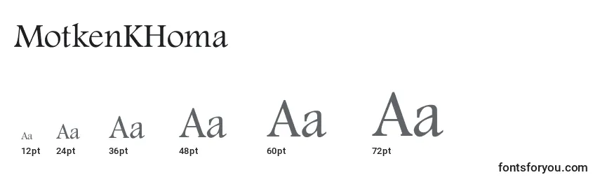 Размеры шрифта MotkenKHoma