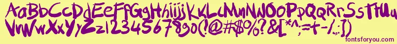 Smlfatmarker Font – Purple Fonts on Yellow Background