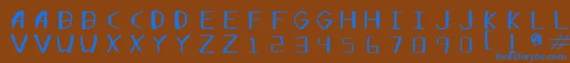Opensticks Font – Blue Fonts on Brown Background
