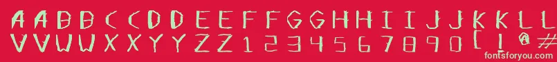 フォントOpensticks – 赤い背景に緑の文字