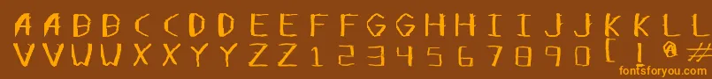 Opensticks Font – Orange Fonts on Brown Background