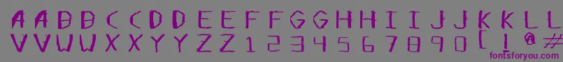 フォントOpensticks – 紫色のフォント、灰色の背景