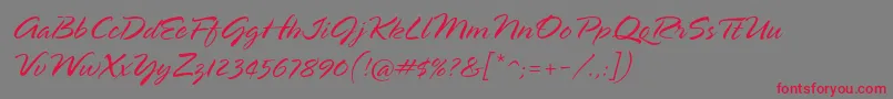 SpringlpstdLight Font – Red Fonts on Gray Background