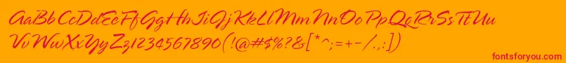 SpringlpstdLight Font – Red Fonts on Orange Background