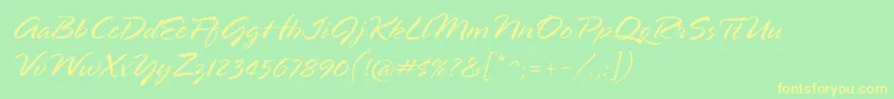 SpringlpstdLight Font – Yellow Fonts on Green Background