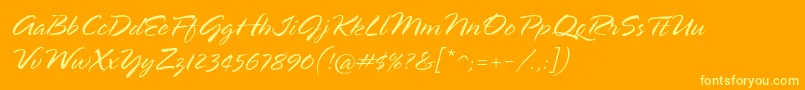 SpringlpstdLight Font – Yellow Fonts on Orange Background