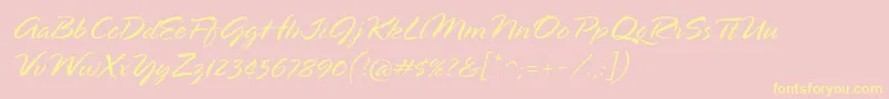 SpringlpstdLight-Schriftart – Gelbe Schriften auf rosa Hintergrund