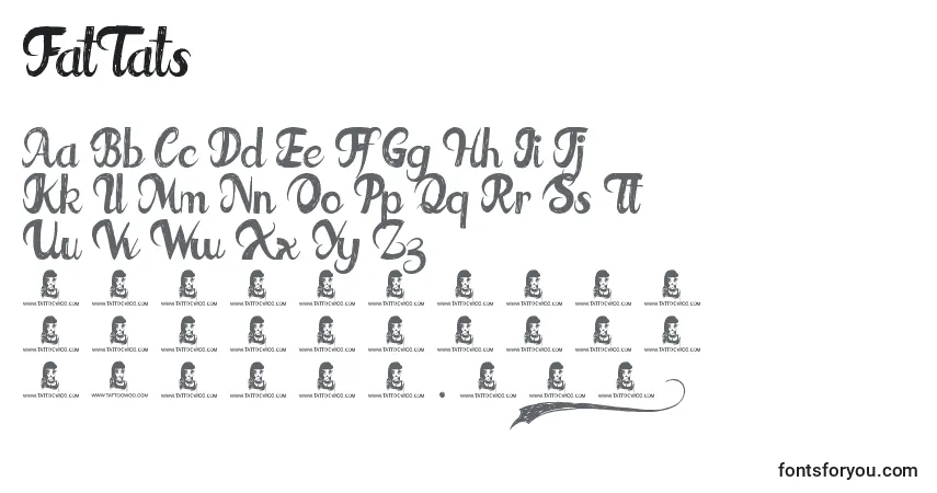 Czcionka FatTats – alfabet, cyfry, specjalne znaki