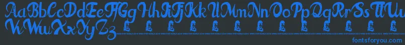 FatTats Font – Blue Fonts on Black Background