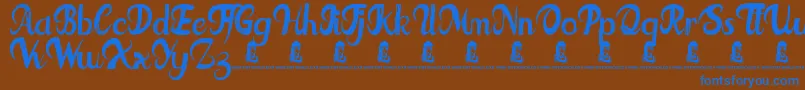 FatTats Font – Blue Fonts on Brown Background