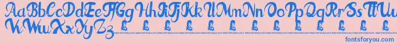 FatTats Font – Blue Fonts on Pink Background
