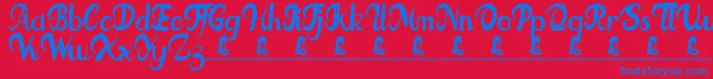 FatTats Font – Blue Fonts on Red Background