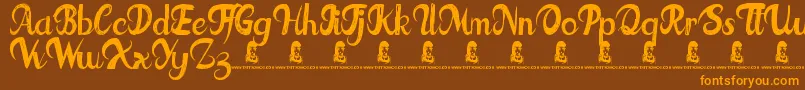 FatTats Font – Orange Fonts on Brown Background