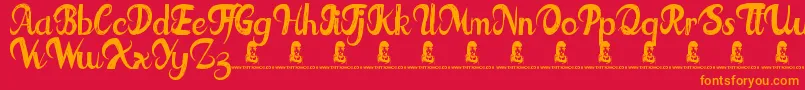FatTats Font – Orange Fonts on Red Background