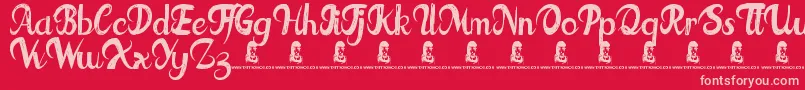 FatTats Font – Pink Fonts on Red Background