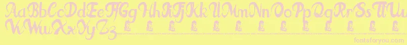 FatTats-Schriftart – Rosa Schriften auf gelbem Hintergrund