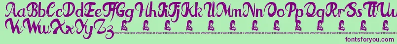 FatTats Font – Purple Fonts on Green Background