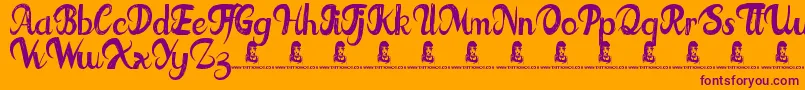 FatTats Font – Purple Fonts on Orange Background
