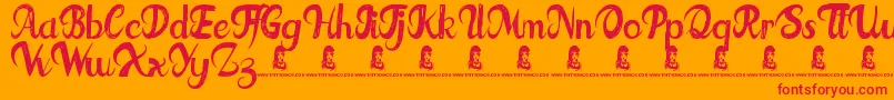 FatTats-Schriftart – Rote Schriften auf orangefarbenem Hintergrund