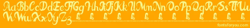 FatTats Font – Yellow Fonts on Orange Background