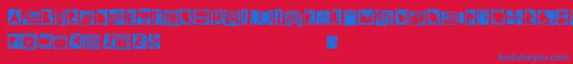 LinotypescrapBonus Font – Blue Fonts on Red Background